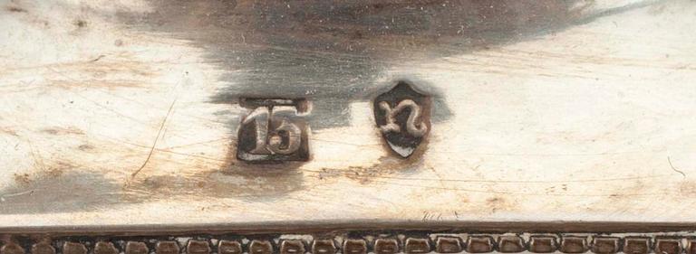 LJUSSTAKAR, ett par, 13L silver, Tyskland 1800/1900-t. Vikt 379 g.