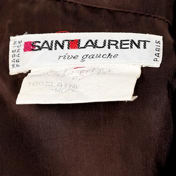 YVES SAINT LAURENT, a brown wool dress.