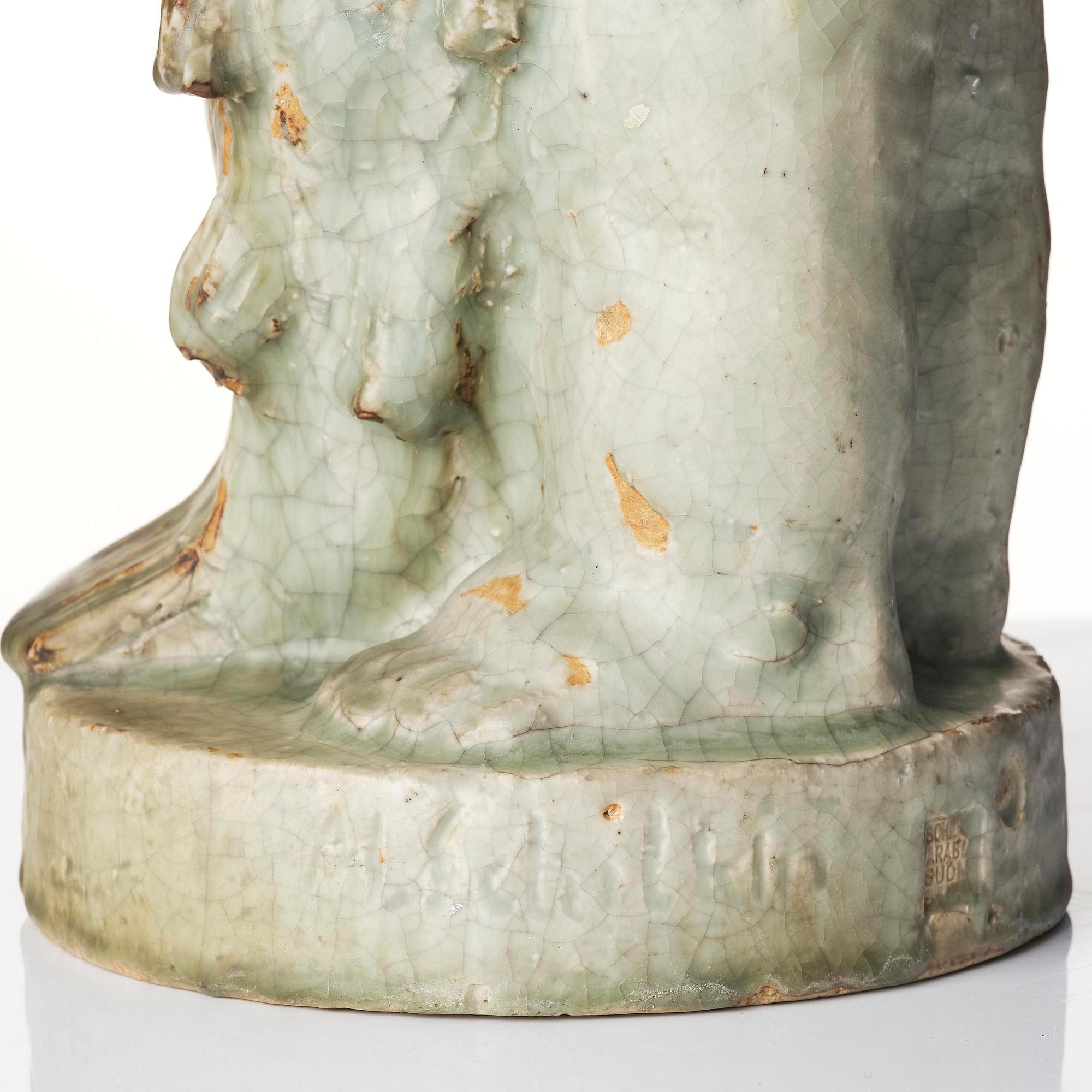 Michael Schilkin, a stoneware sculpture, in two parts, Arabia, Finland, 1940s.