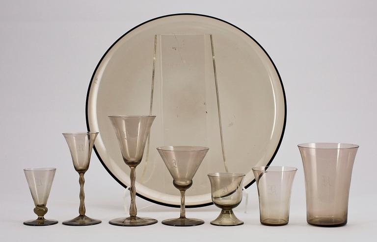 GLASSERVIS, 89 delar, "Stork" Simon Gate och Edward Hald, Sandvik 1918-1919.
