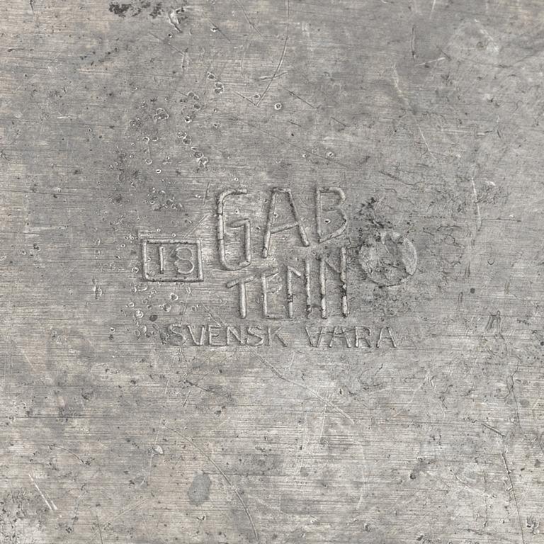Three pewter vases, bearing the mark of GAB, Stockholm, 1933-35.