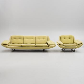 Hans-Erik "Hej" Johansson, soffa och fåtölj, "Zenith", Fembo Möbler AB, 1970-tal.