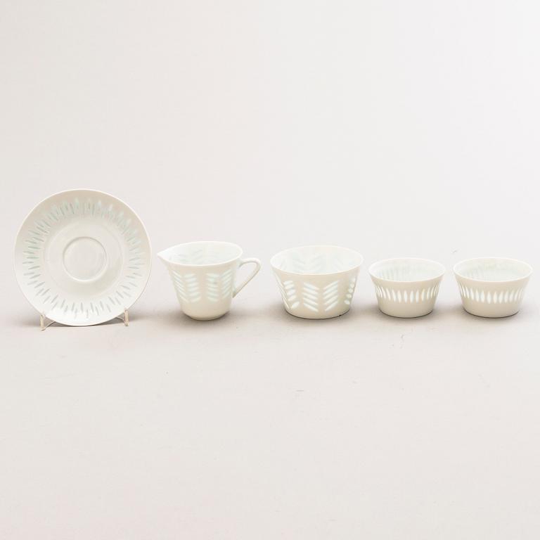 FRIEDL HOLZER-KJELLBERG, A 24-piece porcelain tea and coffee set signed Arabia F.H.Kj. Finland.