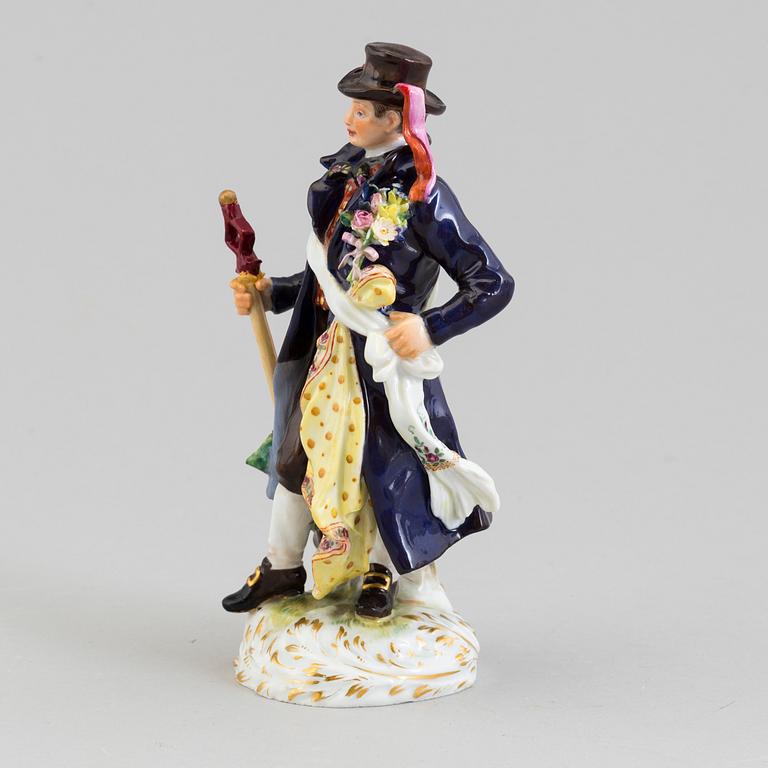 A Meissen porcelain figure of a man, circa 1900.