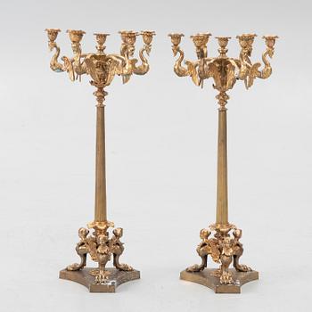 Kandelabrar, ett par, empirestil, 1900-tal.