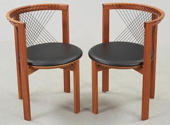 STOLAR, ett par, "String chair", Niels Jörgen Haugesen, Tranekär, Danmark, 1900-talets andra hälft.