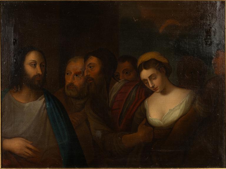 Unknown artist, 19th century, Christ and the Adulteress.