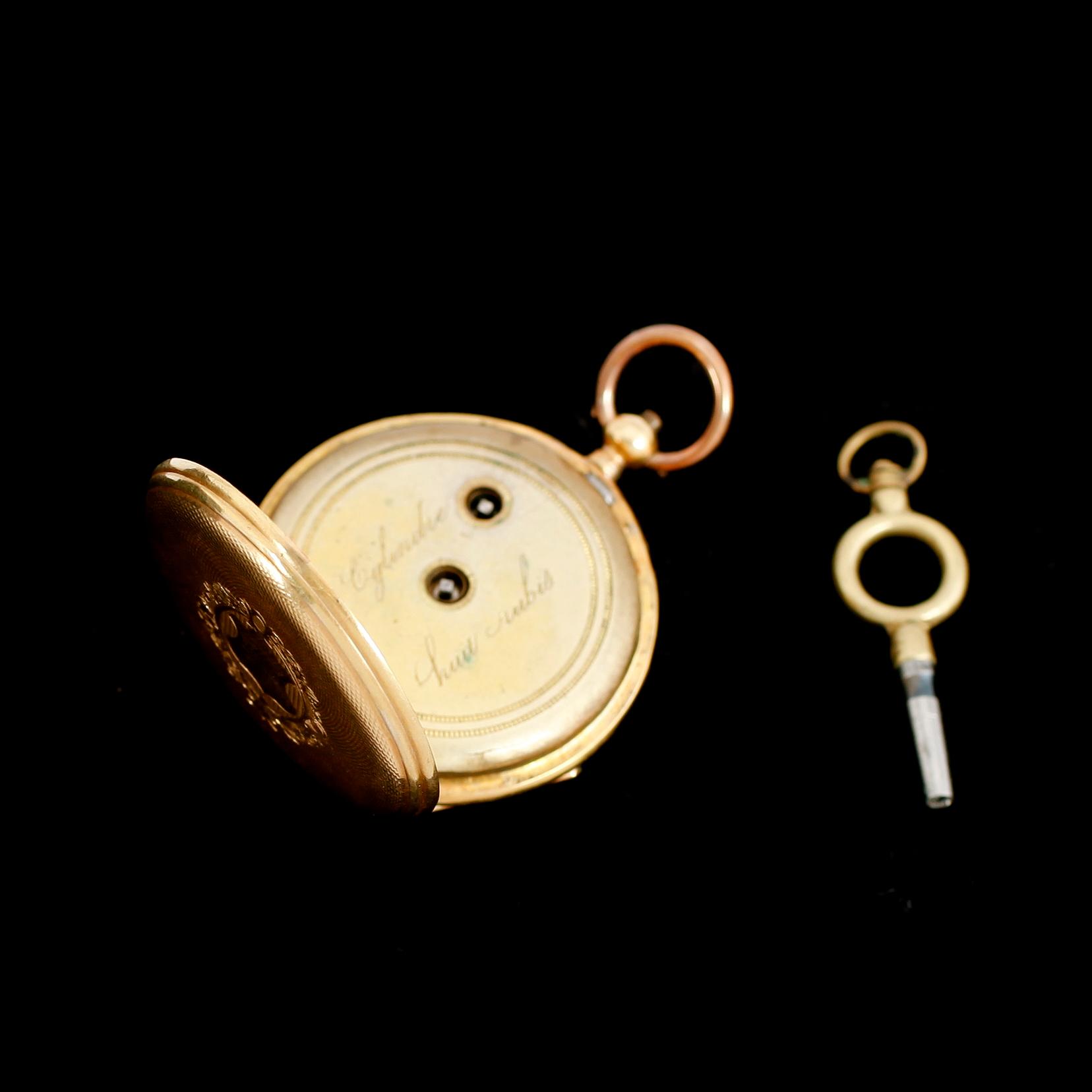 FICKUR, 18 k guld, sekelskiftet 1900.