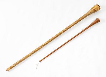 Näverlurar, två stycken, Sverige, 1700 / 1800-tal.