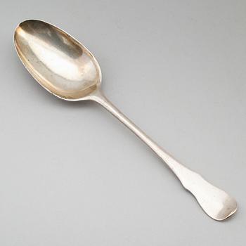 MATSKED, silver, möjligen Jörgen Winter, Hälsingborg 1696-1710. Vikt ca 54 gram.