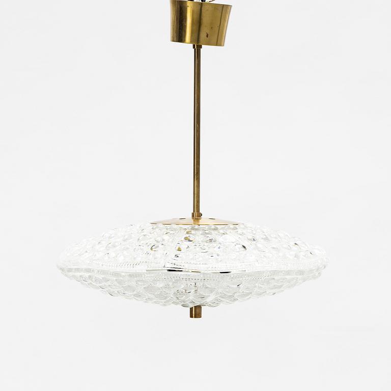 Carl Fagerlund, a glass and brass ceiling light, 1960's/70's.