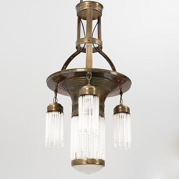 An Art Nouveau ceiling lamp, early 20th century.