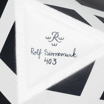 ROLF SINNEMARK, TEKANNA, porslin, "Cube", Rörstrand, sent 1900-tal.