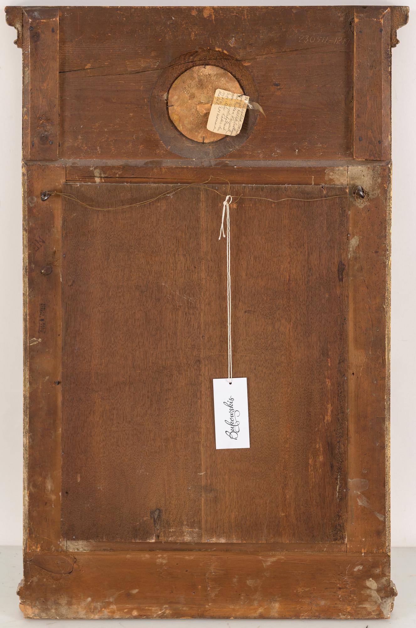 A late gustavian mirror, Stockholm hallmark 1793.