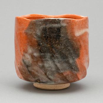 TESKÅL, raku, Japan, modern tillverkning.