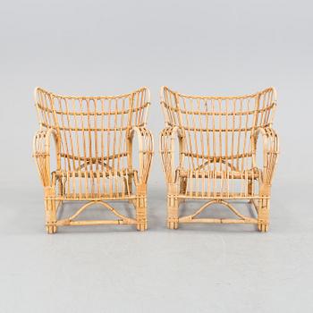 A pair of easy chairs, probably by Viggo Boesen, Denmark.