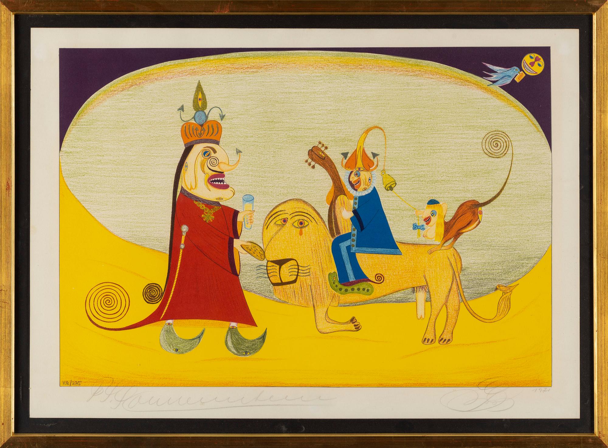 FRIEDRICH SCHRÖDER-SONNENSTERN, färglitografi, signerad och numrerad 108/275. daterad 1971.