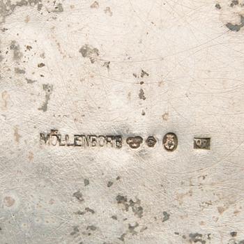 Cream jug and sugar bowl, Gustavian style silver Möllenborg Stockholm 1895 and 1918.