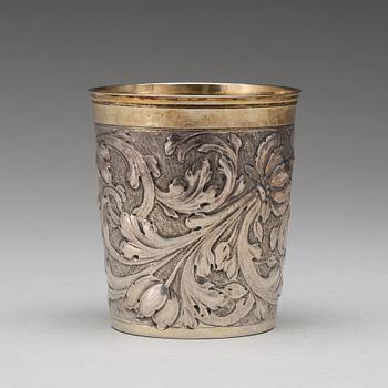 Cornelius Poppe, bägare, silver, Augsburg 1690. Barock.