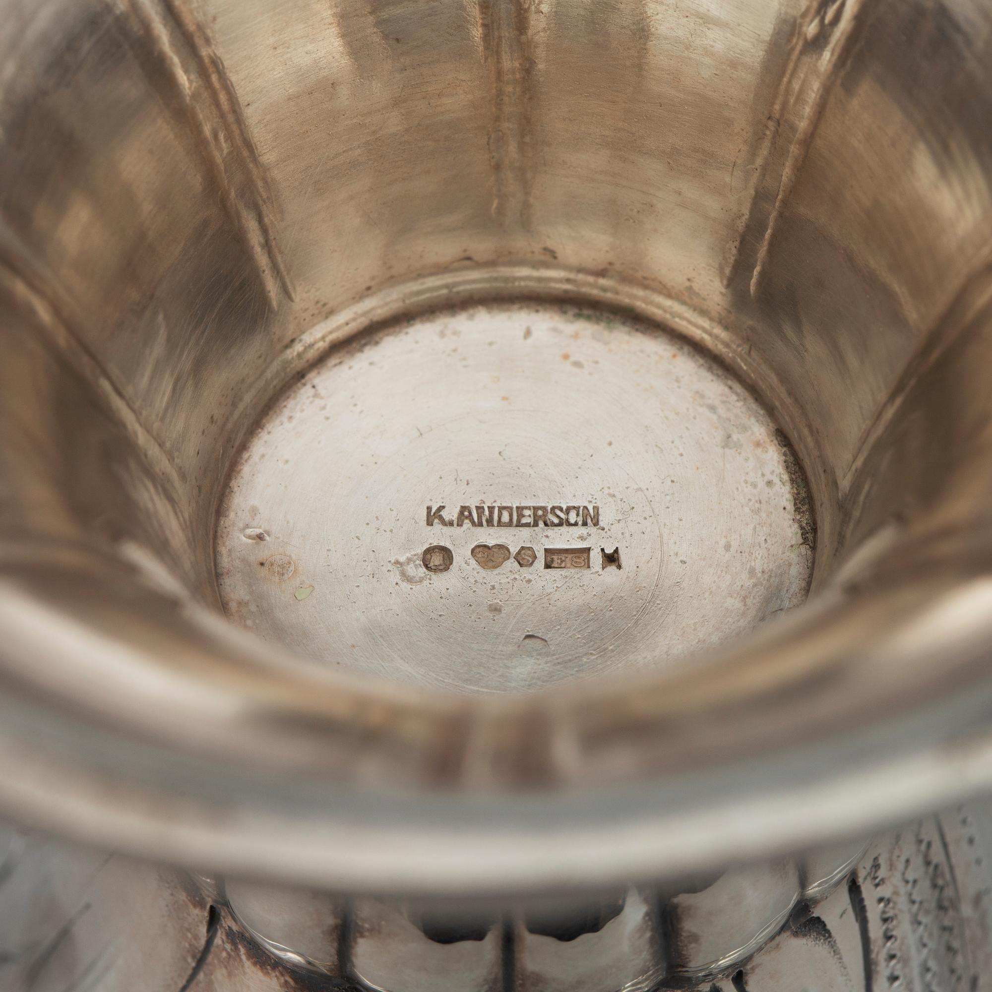A silver vase, maker' mark K. Andersson, Stockholm, 1931.