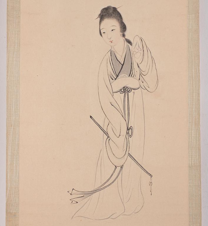 A scroll painting, late Qing dynasty. Signed.