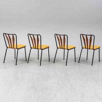 A set of four Swedish chairs, Bjärnums Slöjdfabrik AB, 1950s. Signed with label.