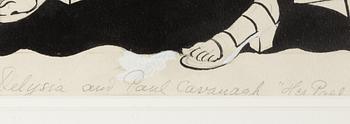 Einar Nerman, ink drawing, signed Nerman.