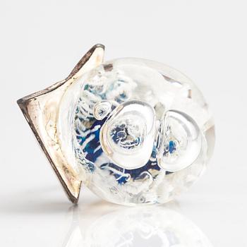 BJÖRN WECKSTRÖM, RING "Förstelnad sjö", sterling silver, akryl. Lapponia 1972.