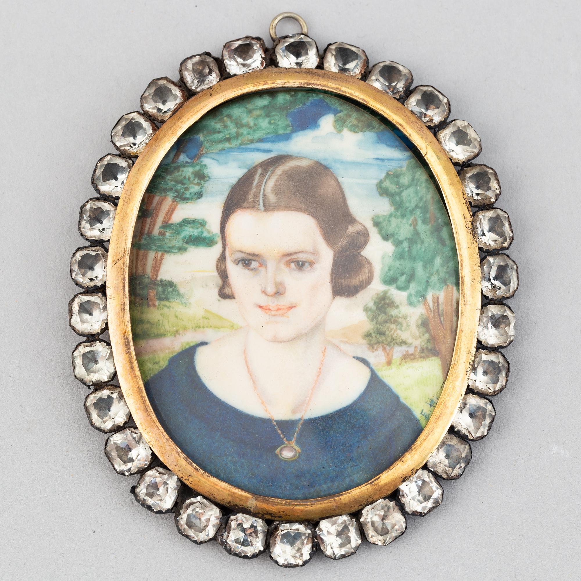Unknown artist 20th Century. Miniature. Signed with initials.