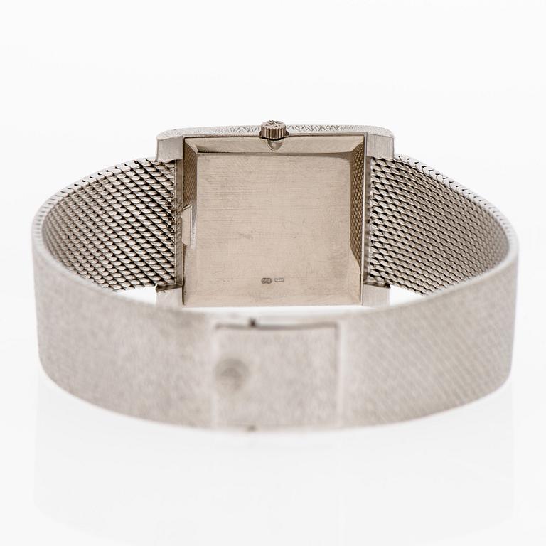 WRISTWATCH, Paterk Philippe 3553, 18K white gold, 26 diamonds. Original certificate. Manufactured 1976.