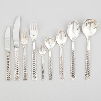 A Norwegian silver cutlery set, model "Juvel", Nils Hansen (63 pieces).