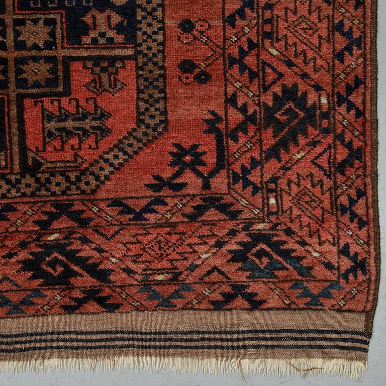 Matto, Antique / Semi-Antique Ersari, ca 350 x 254 cm (as well as 6 cm flat weave at the ends.