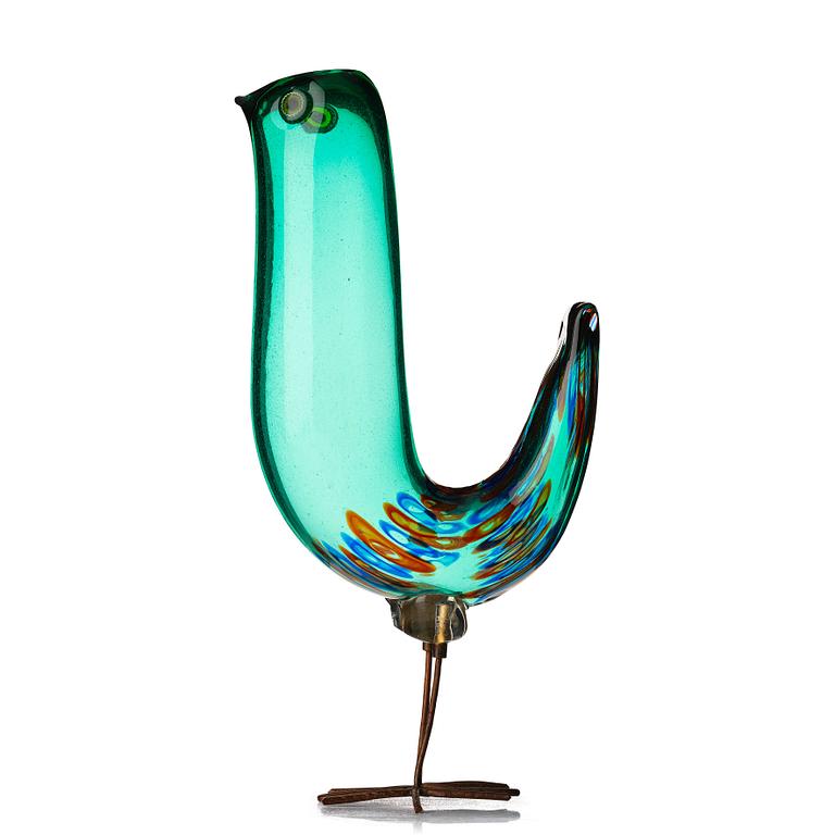 Alessandro Pianon, a "Pulcino" glass sculpture of a bird, Vistosi, Murano, Italy 1960's.