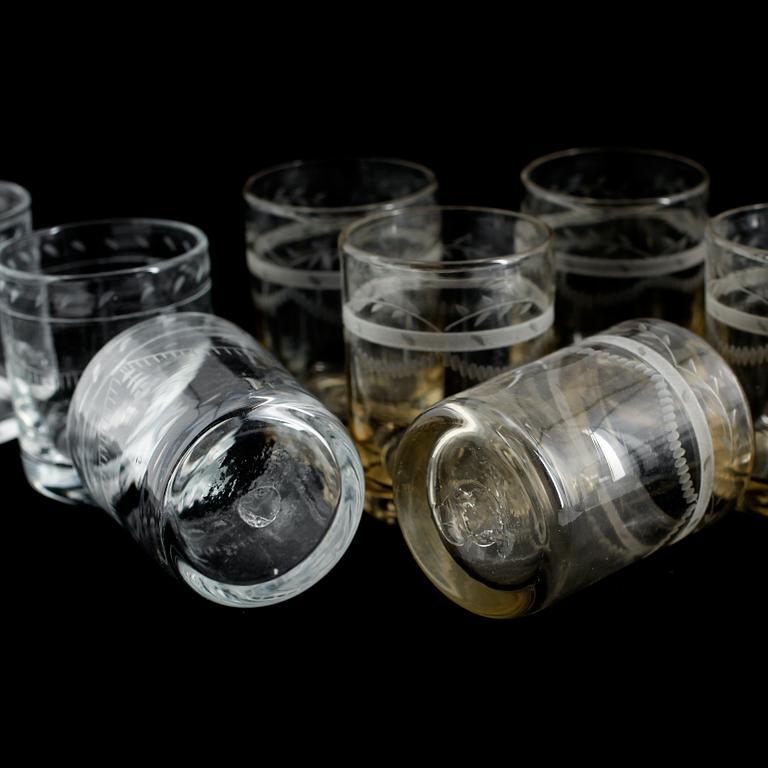 WHISKYGLAS, 10 st (7+3), 1900-talets första hälft.