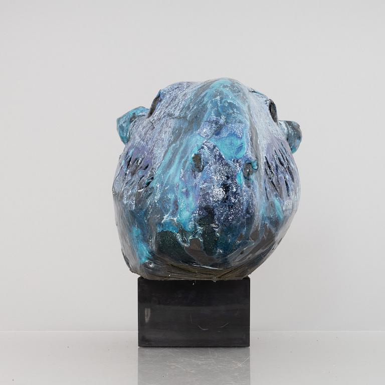 Henrik Allert, a stoneware sculpture of an animal's head, signed.