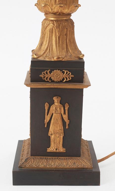 A French Empire style late 19th century table lamp.