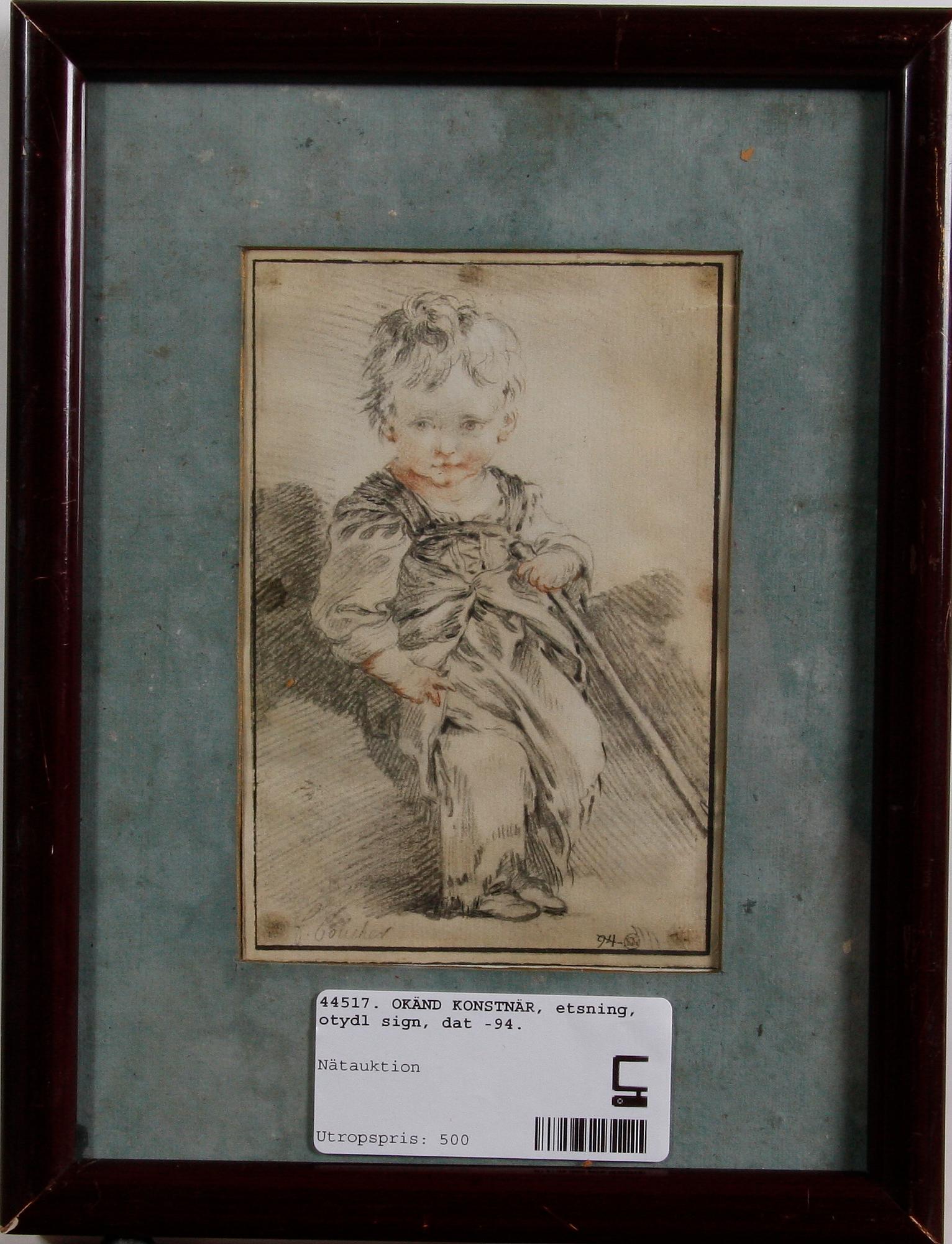 OKÄND KONSTNÄR, etsning, otydl sign, dat -94.