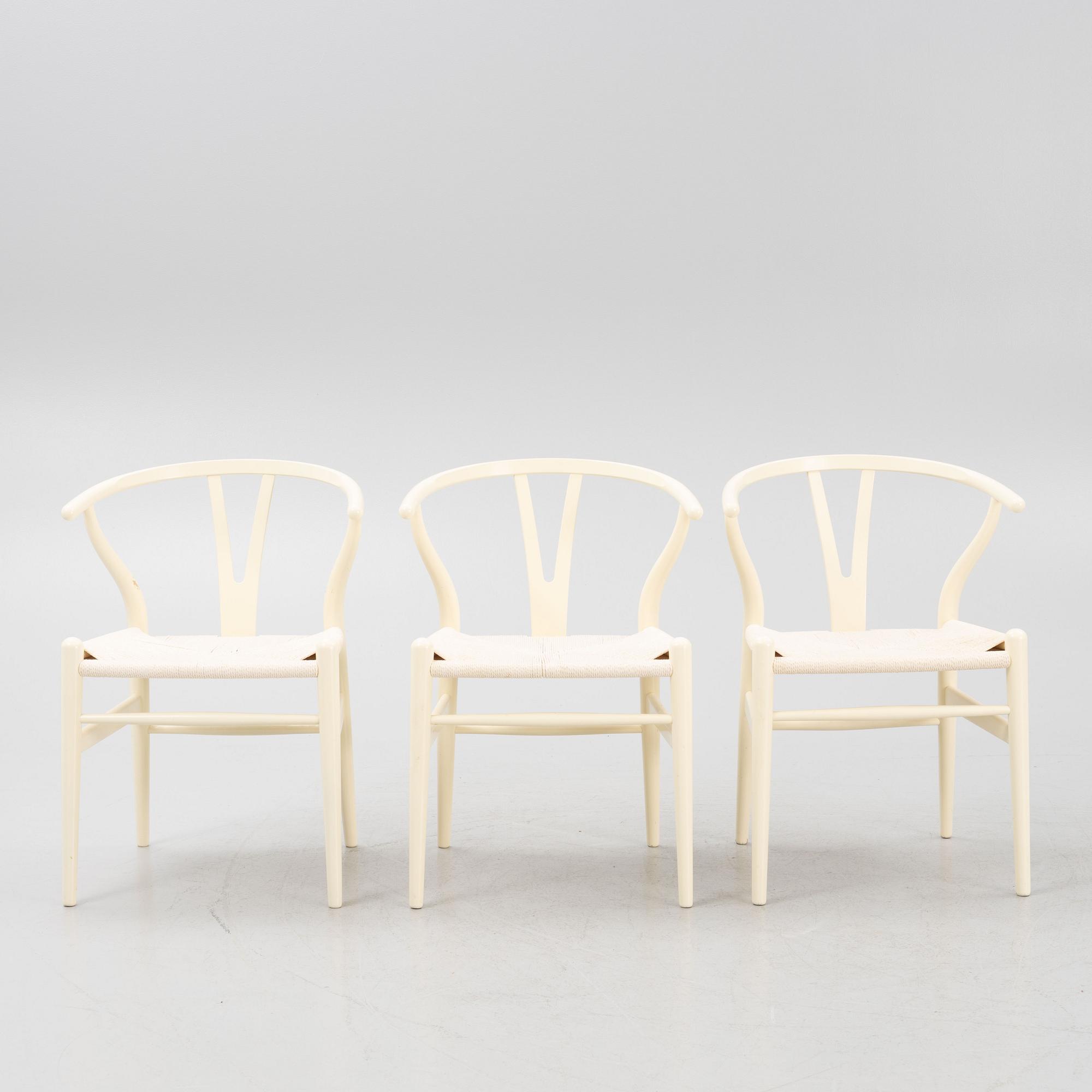 Hans J. Wegner, stolar, 6 st, modell CH24, "Y-stolen, Carl Hansen & Son, Danmark.