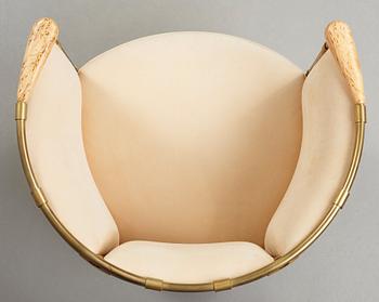 Mats Theselius, A Mats Theselius 'El Dorado' brass, birch and leather armchair, Källemo, Sweden post 2002.