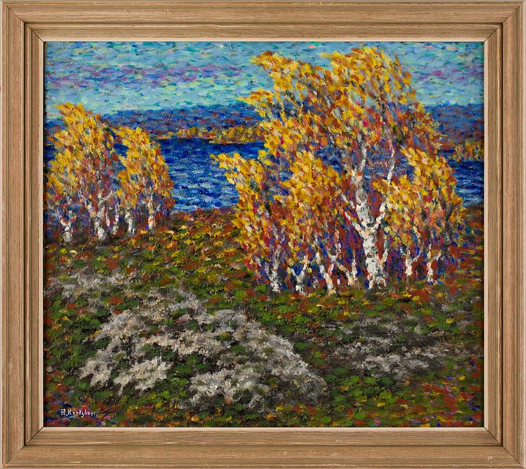 HELMER HERTZHOFF, olja på pannå, sign.