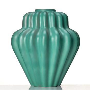 Ewald Dahlskog, two faience vases, Bo Fajans 1930's.