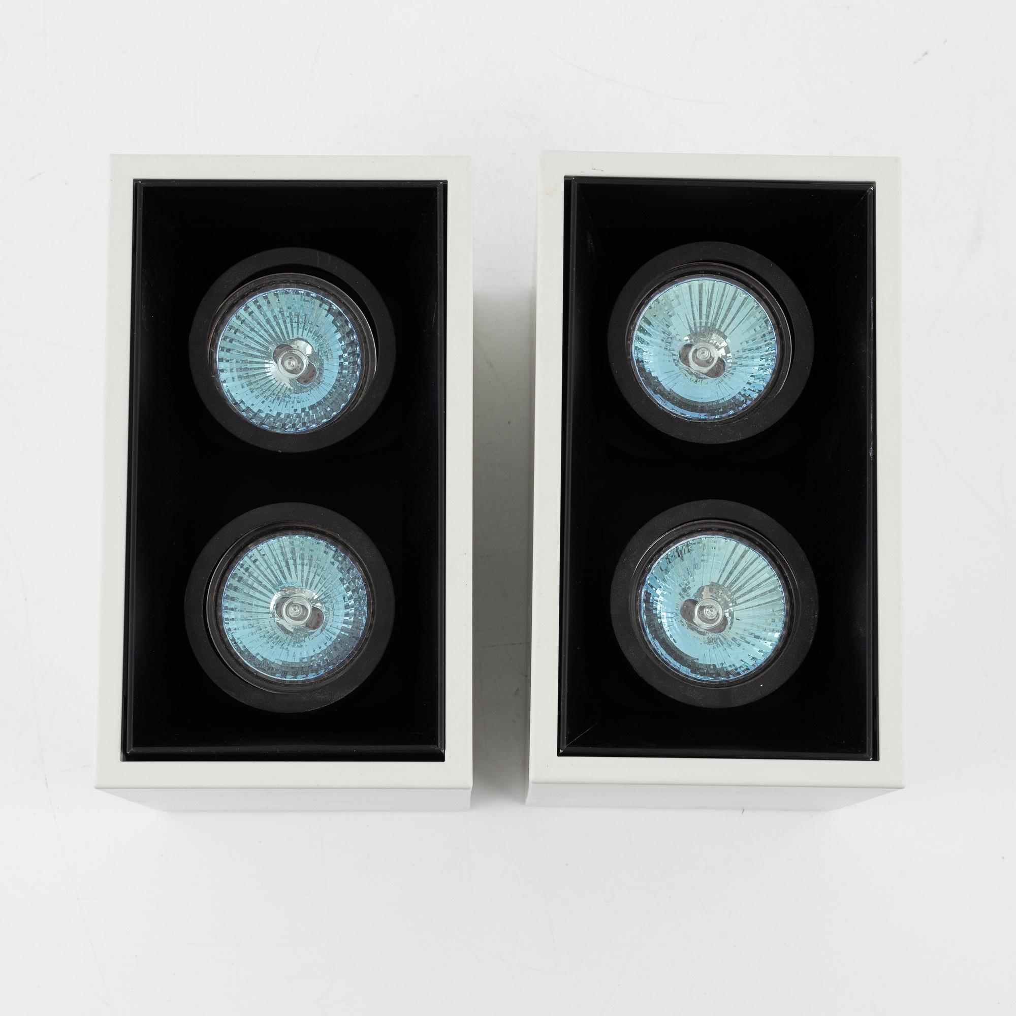 Flos, a pair of  'Compass Box' ceiling light,
