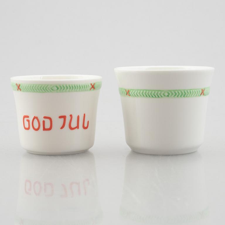 Julservis, 62 delar, porslin, "God Jul", Rörstrand/old Gustavsberg.