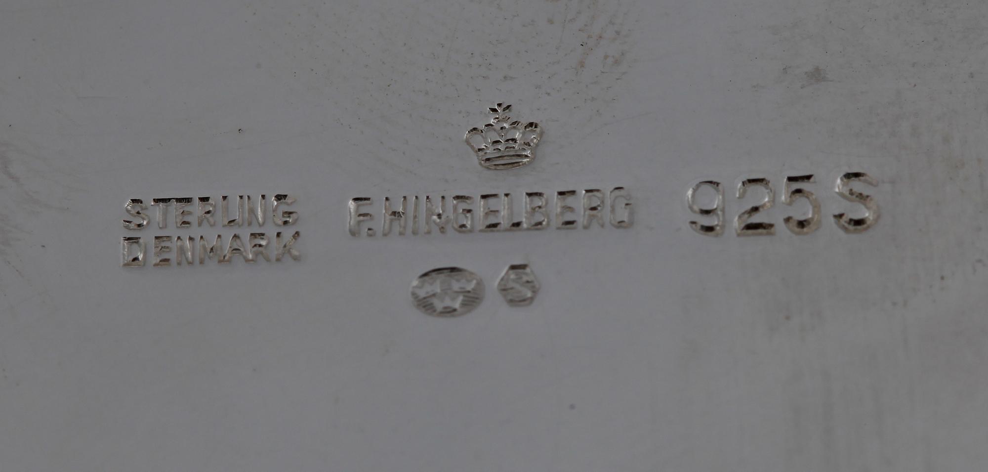 KAFFESERVIS, 3 delar, Frantz Hingelberg, Aarhus, Danmark 1948-79. Tot ca 960 g.