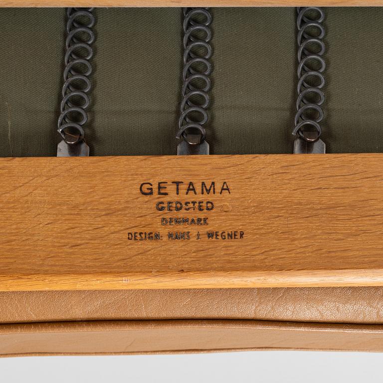 Hans J. Wegner, a pair of armchairs, "GE 240/Cigar", Getama, Gedsted, Denmark, 1950s/60s.