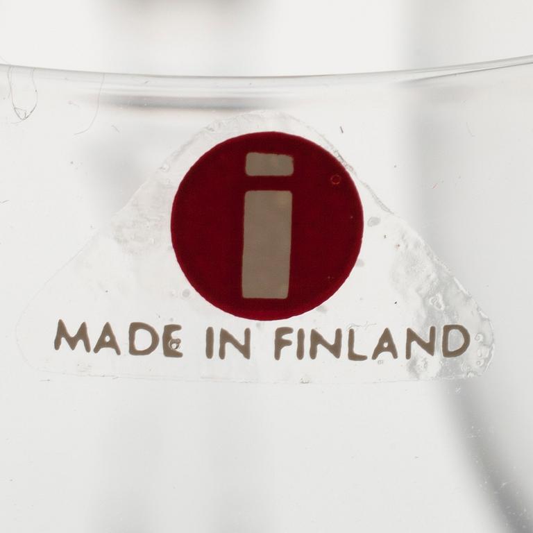 GLASSERVIS, 10+10 st, glas, "Unikko", Tapio Wirkkala, Iittala 1980-tal.