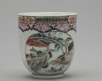 KOPPAR, 9 st, porslin, Kina, 1700-tal.