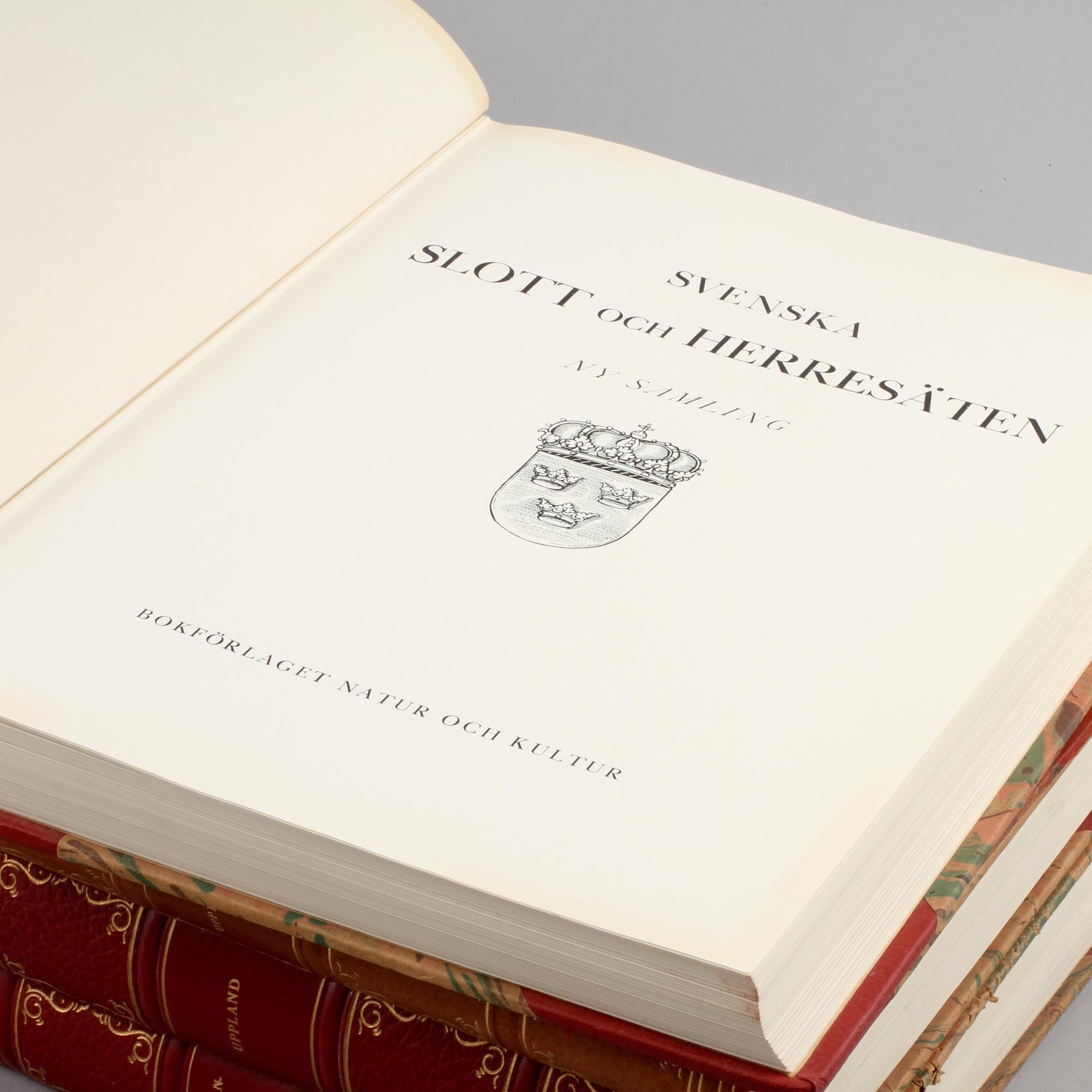 BÖCKER, 4 st, "Svenska slott och herresäten", redaktion Albin Roosval, Natur och Kultur, Stockholm, 1930-tal.