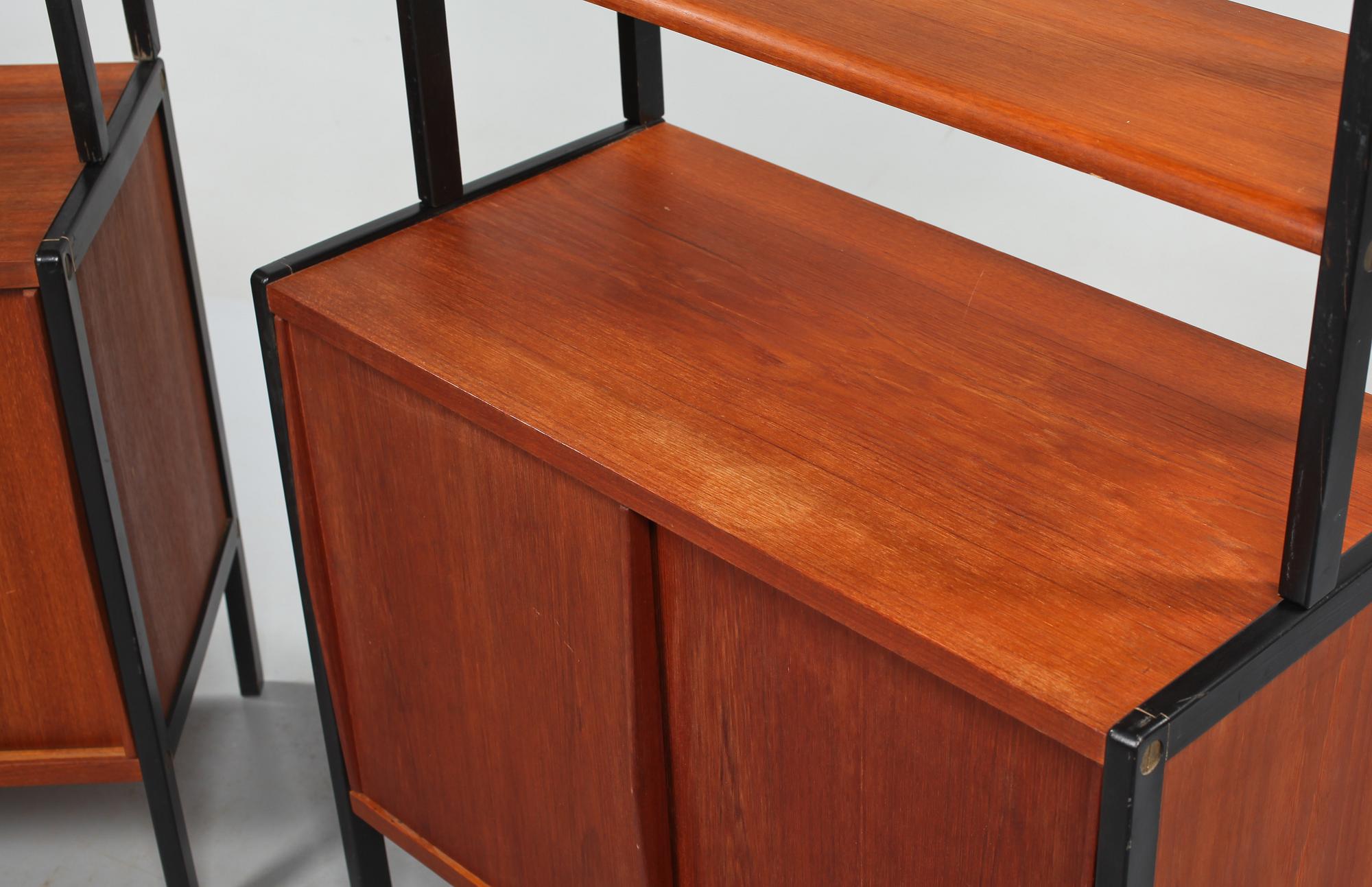 BOKHYLLOR, ett par, "Variette", Bertil Fridhagen, Bodafors, 1960-tal.