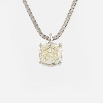 Hänge med cushionslipad diamant 0,32 ct, med kedja.